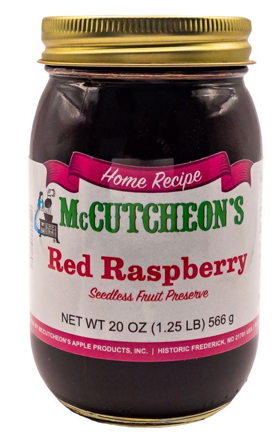 jar of McCutcheon's red raspberry preserves