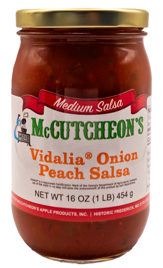 jar of McCutcheon's vidalia onion peach salsa